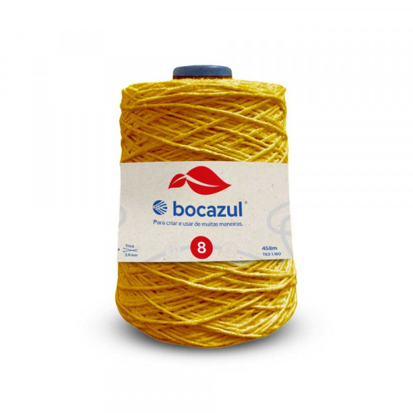 Barbante Cone 600g 4/8 Amarelo Ouro - Emb. c/ 6 unidades